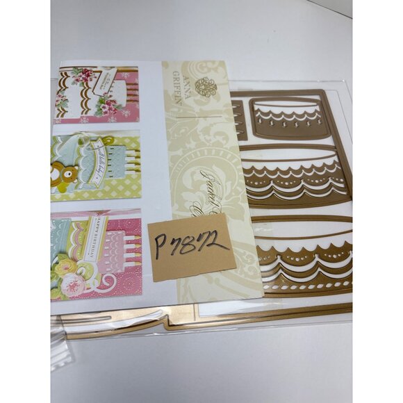Anna Griffin Jacket Card Dies Celebrations Cake Design Metal Cutting Dies - Picture 15 of 16